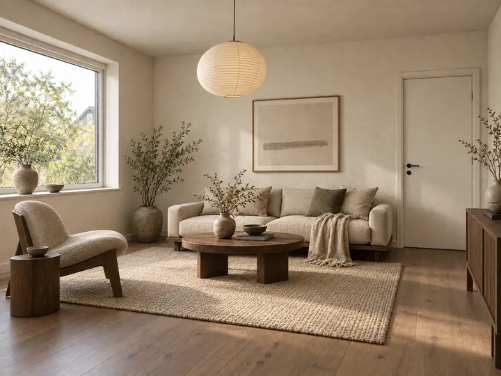 Japandi style preview of a living room